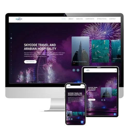 Skycode travel custom ux/ui designed website